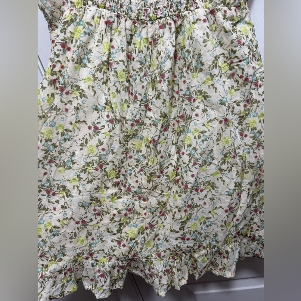 Wild Fable Mini Dress Womens L Large Cream Floral Bow Tie Sleeve Cottagecore NWT - Picture 15 of 16